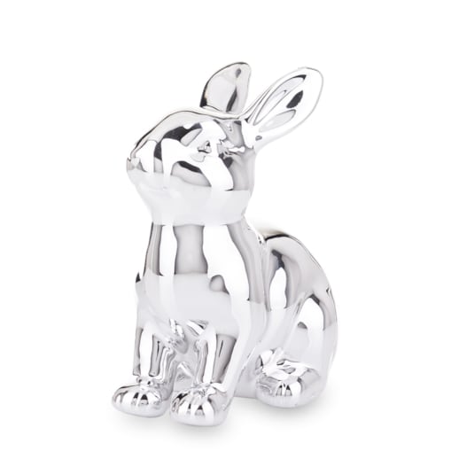 Dekoracja - króliczek 12,5x11x6 cm VITOSHA srebrny
