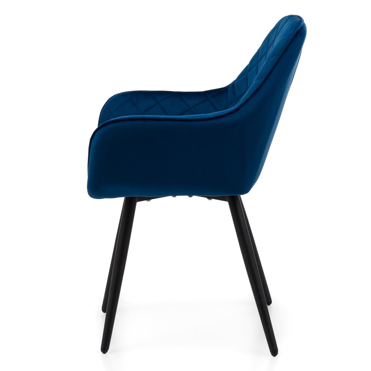 Krzesło tapicerowane COLIN aksamit velvet welur do salonu jadalni granatowy