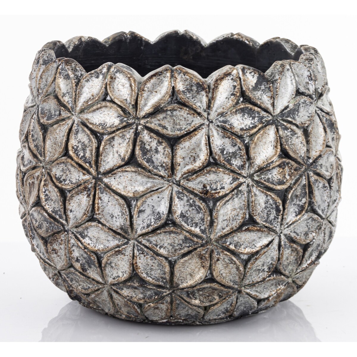 Osłonka cementowa 15,5x17,5x17,5 cm ASCONA-2 złota