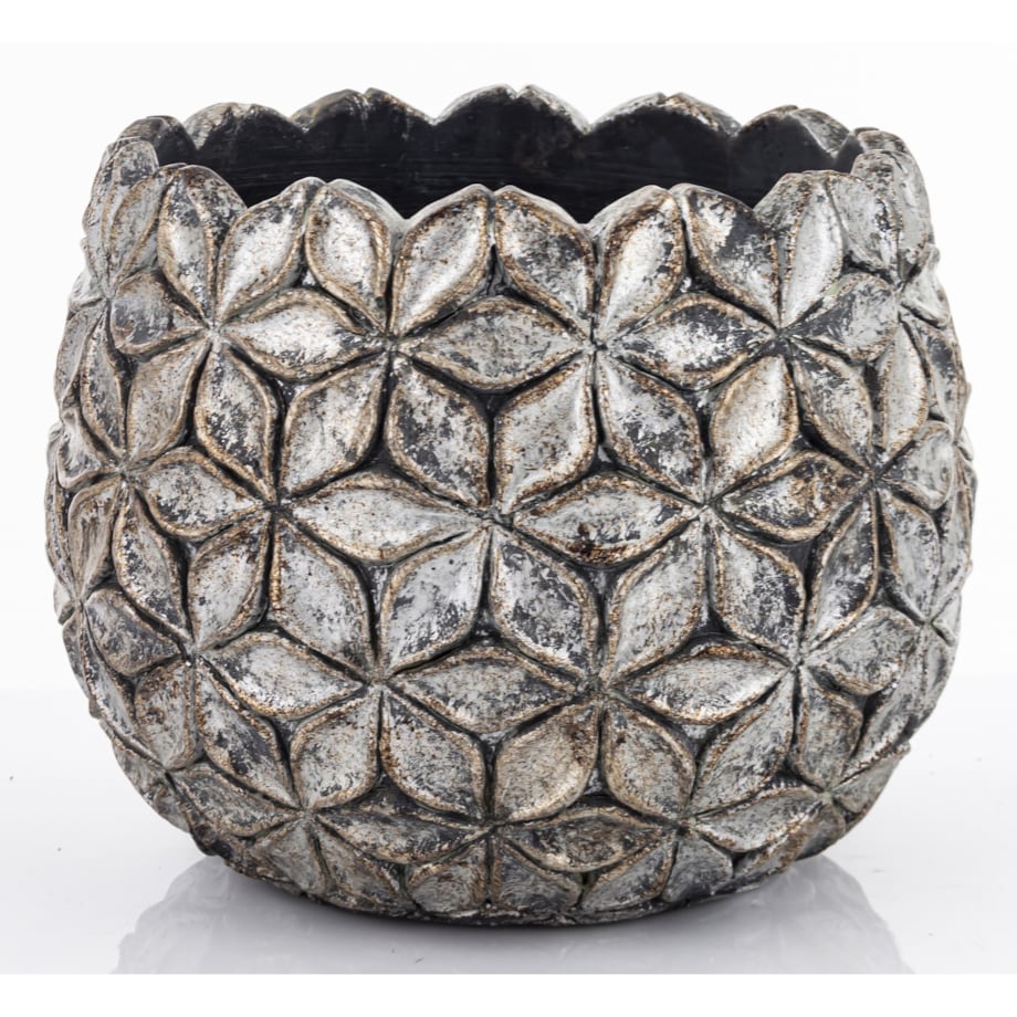 Osłonka cementowa 15,5x17,5x17,5 cm ASCONA-2 złota