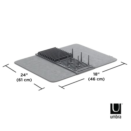 UMBRA suszarka do naczyń z matą UDRY jasno-szara