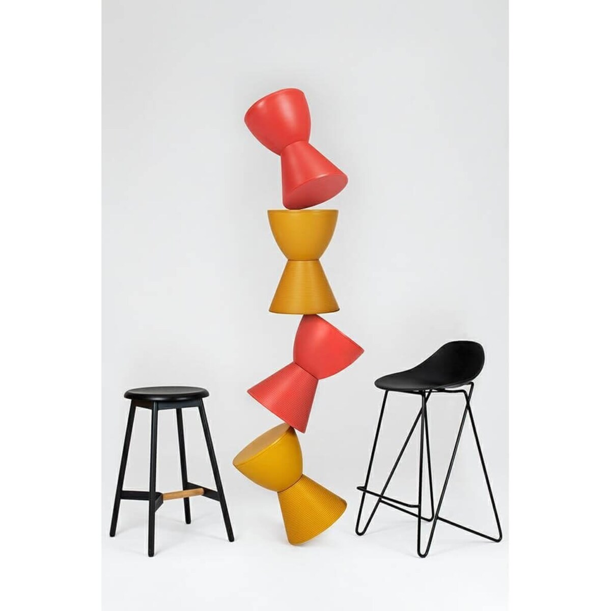 Koralowy taboret Tamburo nowoczesny stołek do kuchni, King Home