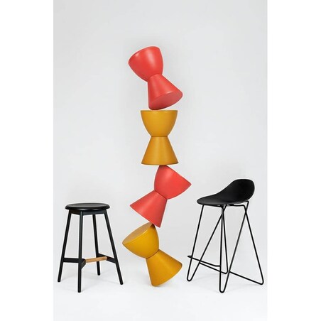 Koralowy taboret Tamburo nowoczesny stołek do kuchni, King Home