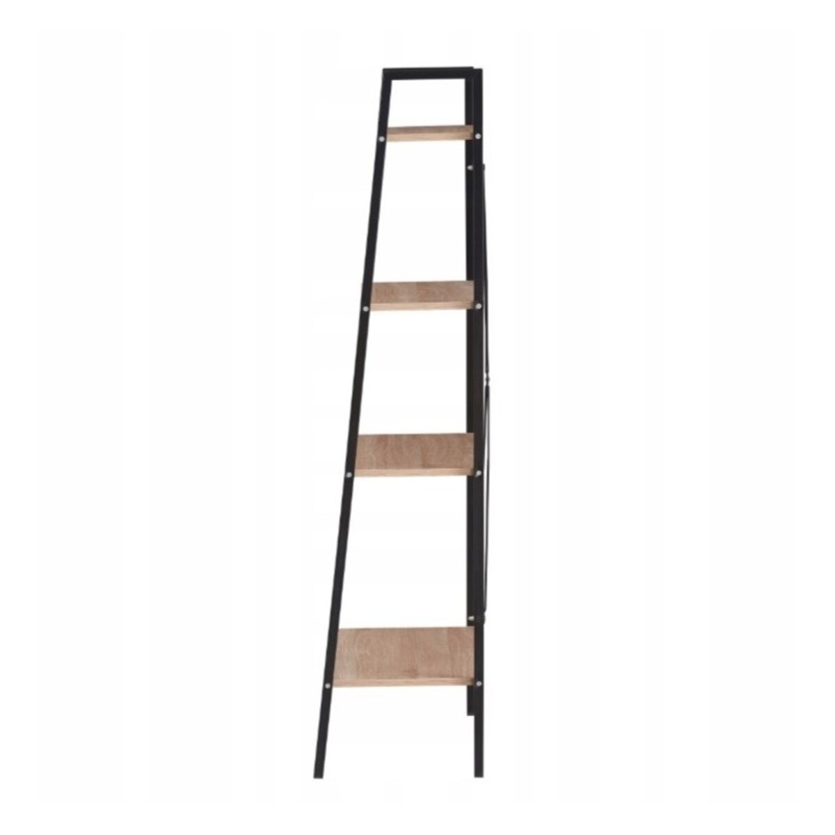 Loftowy wielofunkcyjny 4-poziomowy regał, czarny 60 x 35 x 147cm, blat jasny brąz SZ51JBR