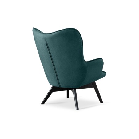 KONSIMO GLORI Fotel relaksacyjny welurowy z pikowaniem jasny szary niebieski