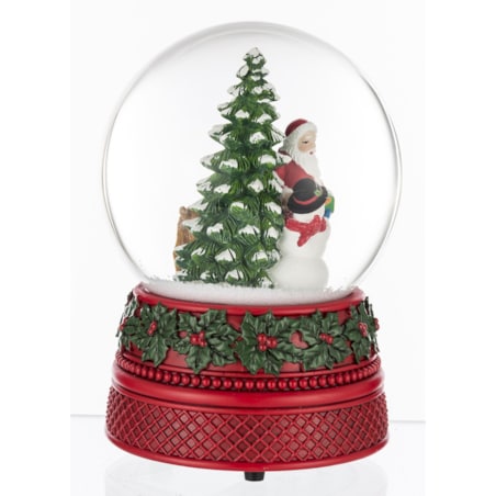 Szklana kula śnieżna z pozytywką 16,5x9x8,5 cm SANTA