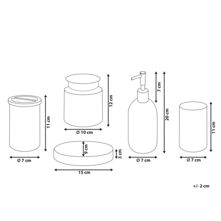5-częściowy zestaw akcesoriów łazienkowych zielony AMARGA