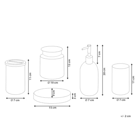 5-częściowy zestaw akcesoriów łazienkowych zielony AMARGA