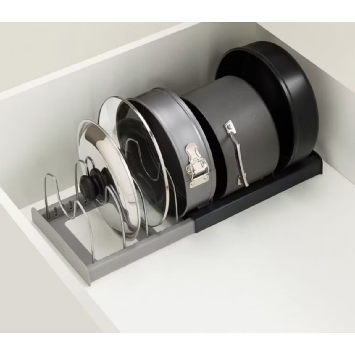 Organizer na garnki i pokrywki rozsuwany DrawerStore, 14.7 x 30.6 x 20.4 cm, Joseph Joseph