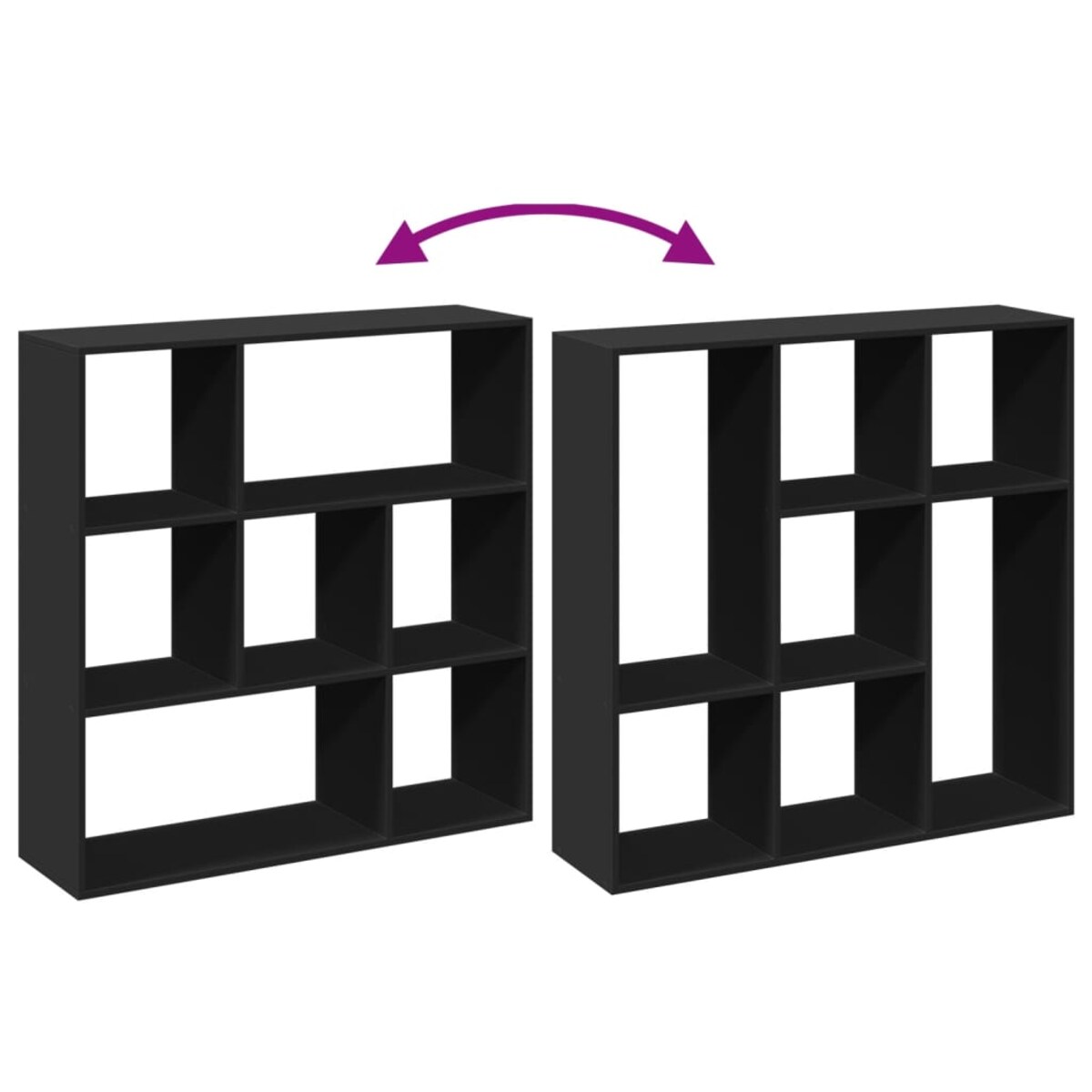 vidaXL Regał przegroda, czarny, 102x29x103,5 cm