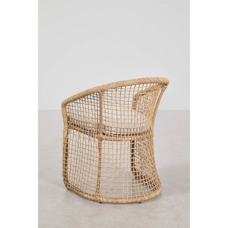 Krzesło ogrodowe z podłokietnikami ze stali i syntetycznego rattanu Liparian