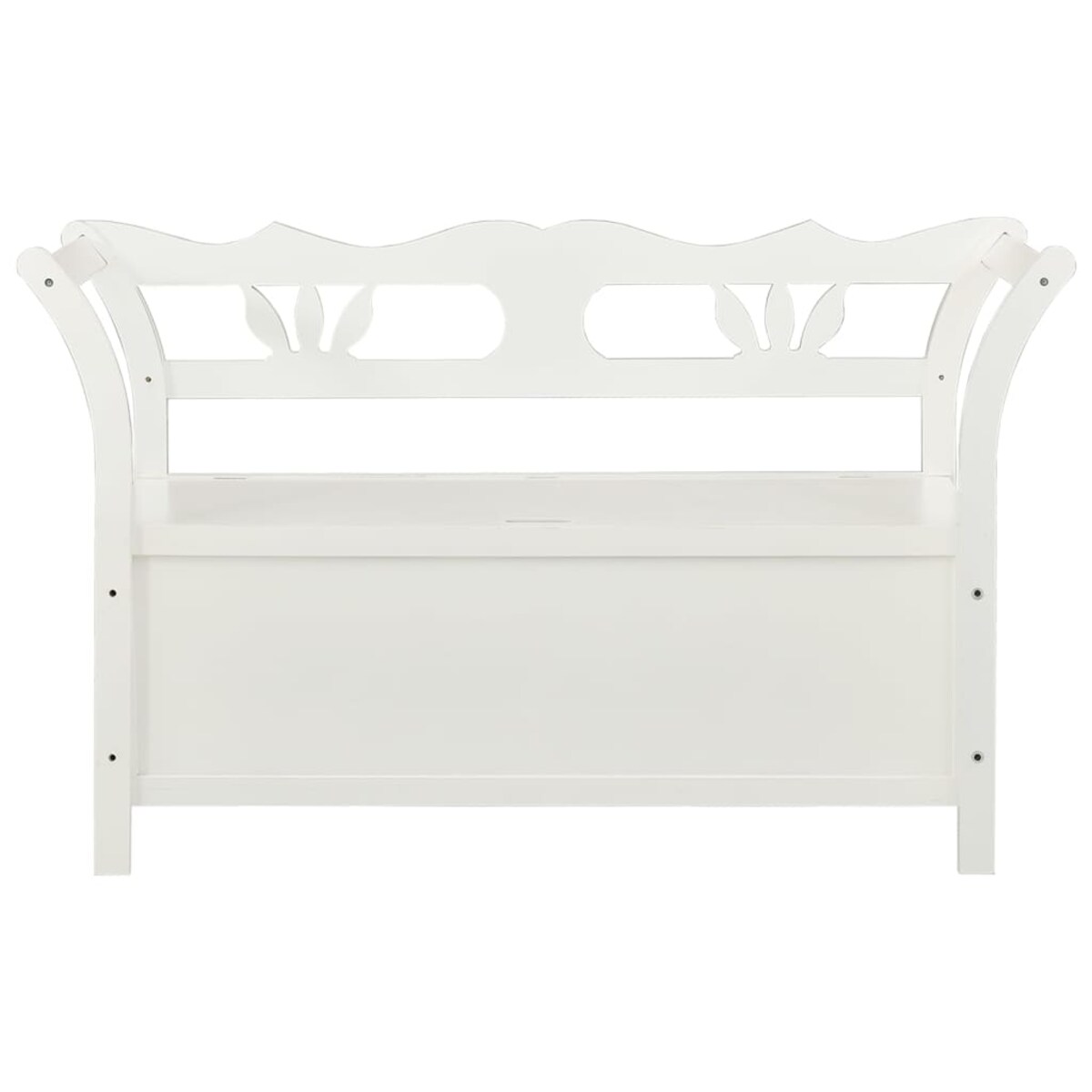 vidaXL Ławka, biała, 107x45x75,5 cm, lite drewno jodłowe