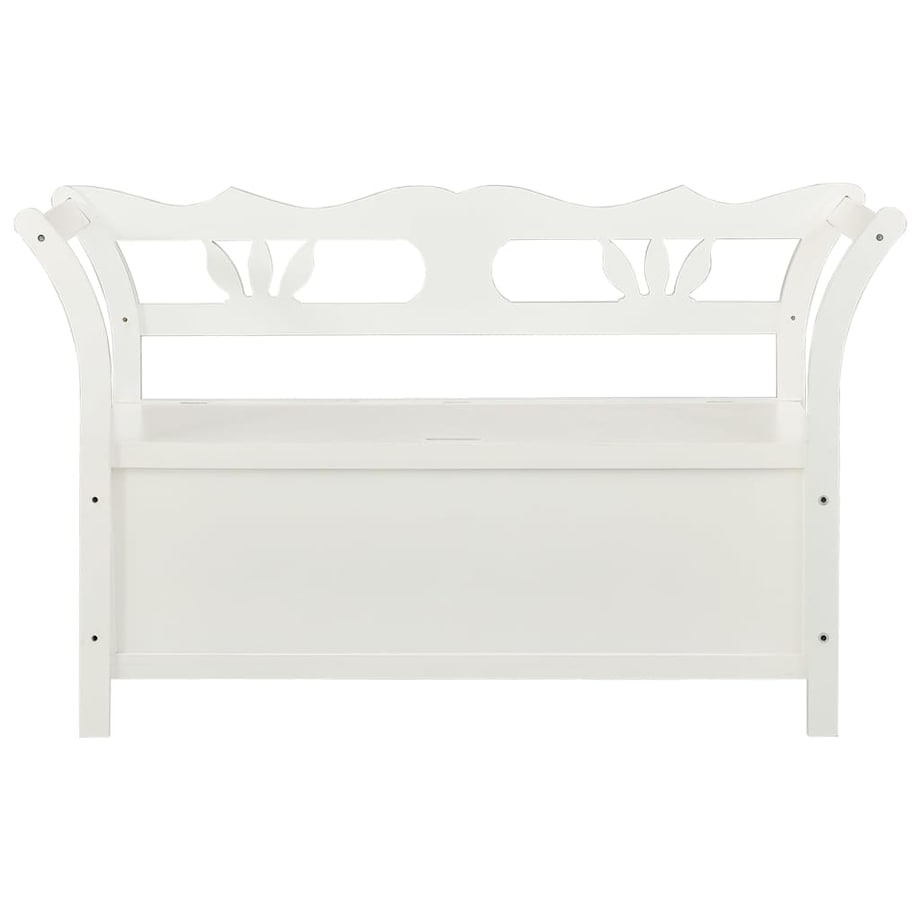 vidaXL Ławka, biała, 107x45x75,5 cm, lite drewno jodłowe