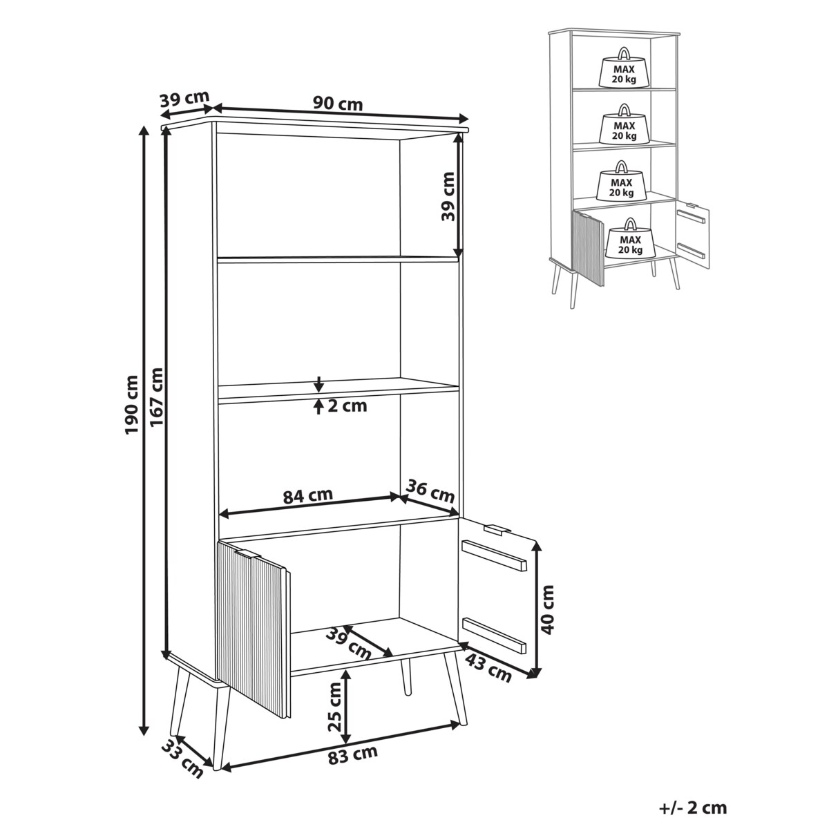 Regał TIMMINS Drewno sosnowe 190 cm Brązowy