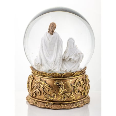 Szklana kula 16x11x11 cm BEBOLITO złota dekoracja