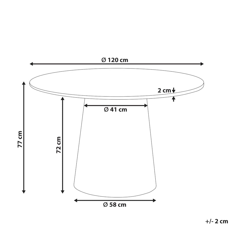 Stół do jadalni OYEN Ciemnobrązowy 120 cm 120 cm