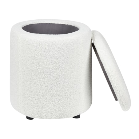 Puf ze schowkiem MARYLAND Boucle Złamana biel 38 cm 38 cm 40 cm