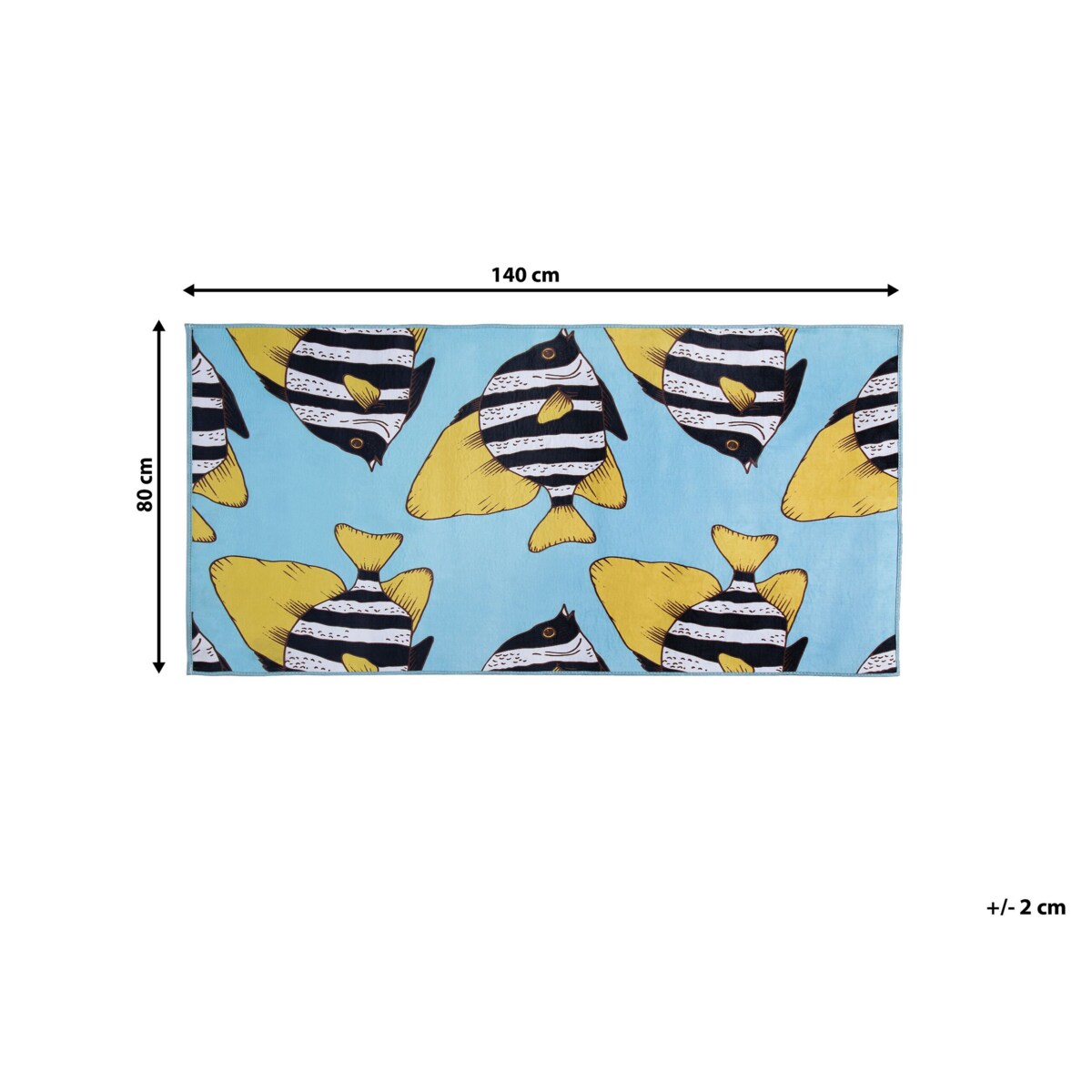 Dywan w rybki 80 x 140 cm niebieski FIZME