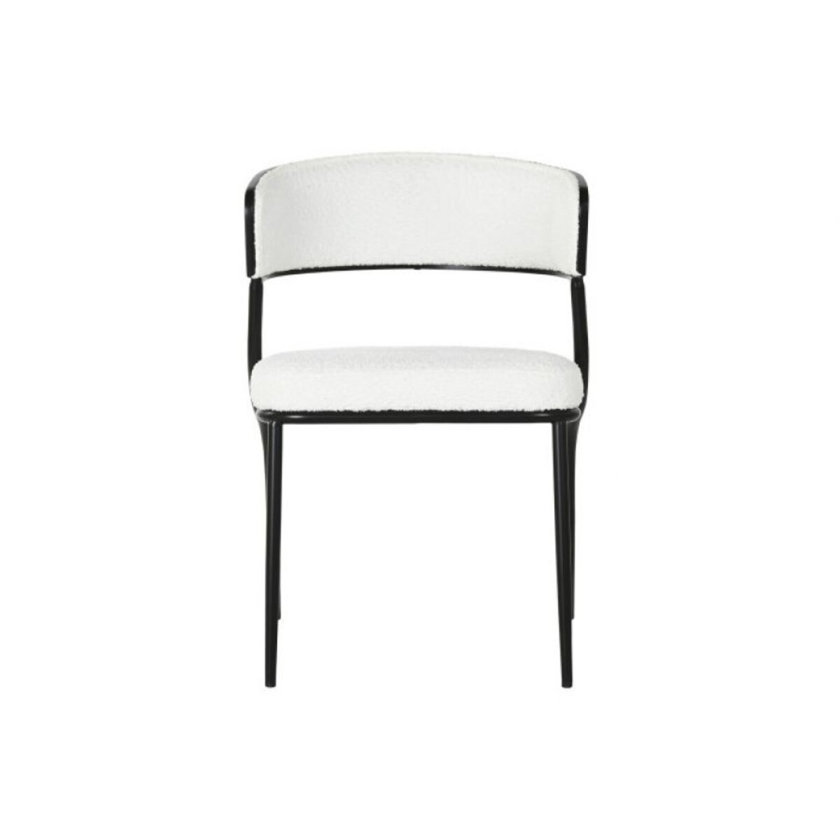 Krzesło czarno-białe boucle 75x51,5x52,5 cm NURITIA