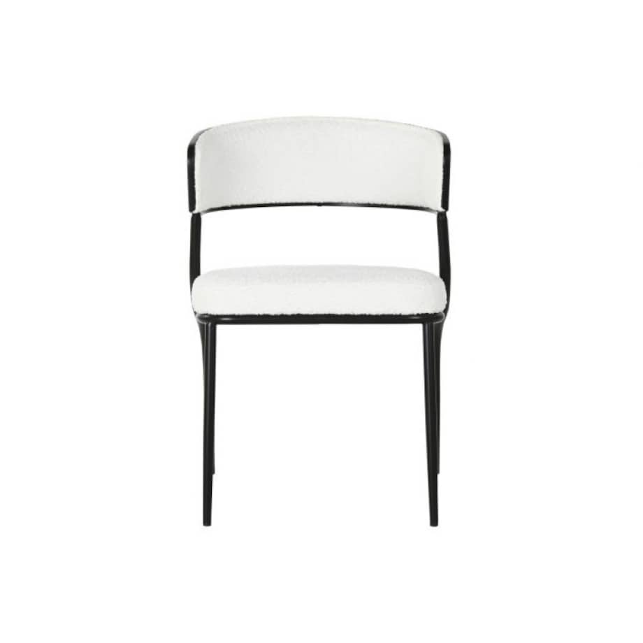 Krzesło czarno-białe boucle 75x51,5x52,5 cm NURITIA