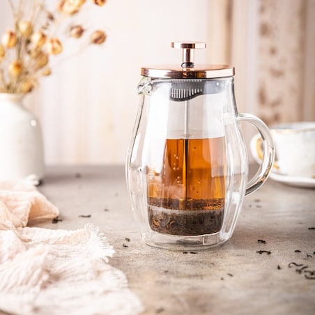 Zaparzacz do kawy herbaty 0.35L French Press różowe złoto KLAUSBERG