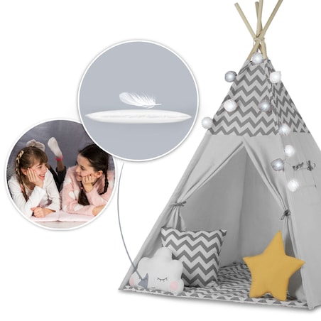 Tipi namiot wigwam dla dzieci teepee girlanda poduszki stabilizator Nukido