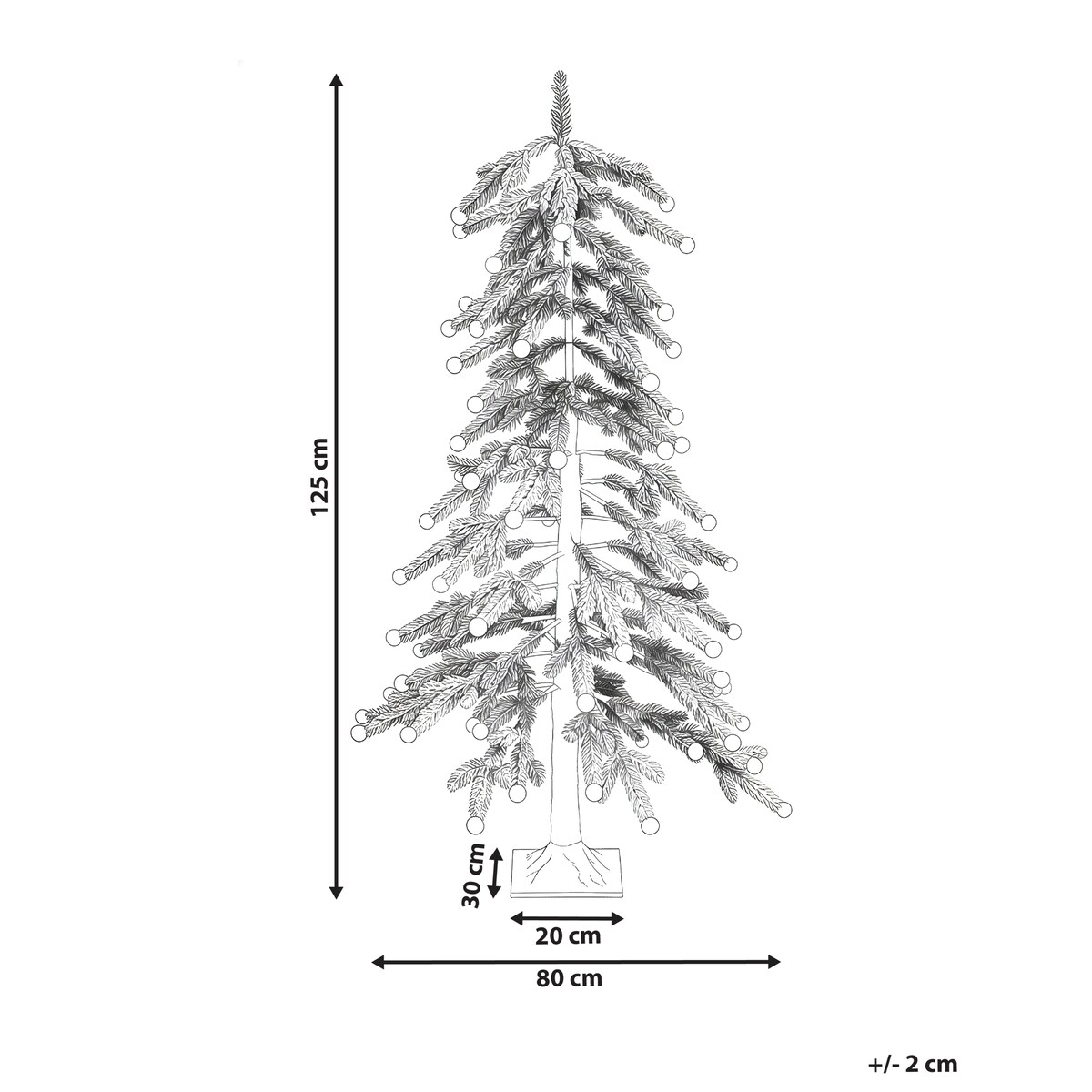 Dekoracja ogrodowa LED HASSLAN Choinka 125 cm Biały