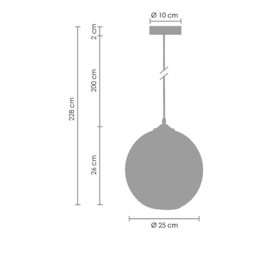 Lampa zwis Love bomb ST-5012 SMOKE Step ball przydymiona szara