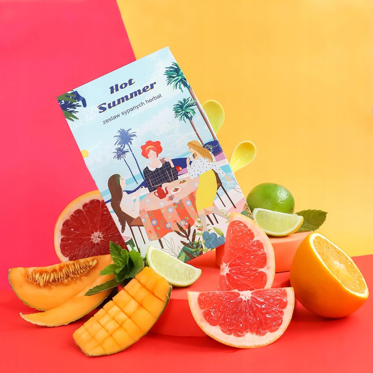 Najlepszy Wakacyjny zestaw herbat sypanych smakowych z zaparzaczem prezent