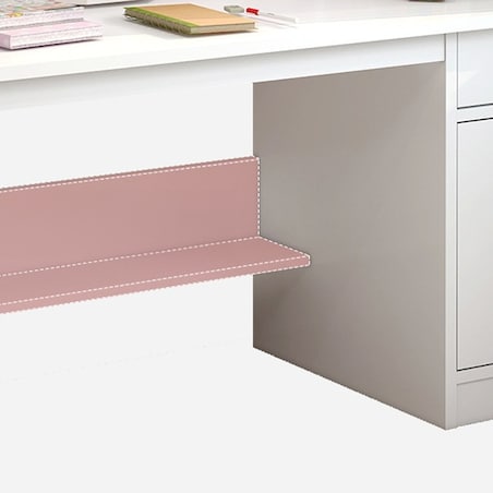 Biurko komputerowe białe loft pod laptop komputer skandynawski z 7 półkami