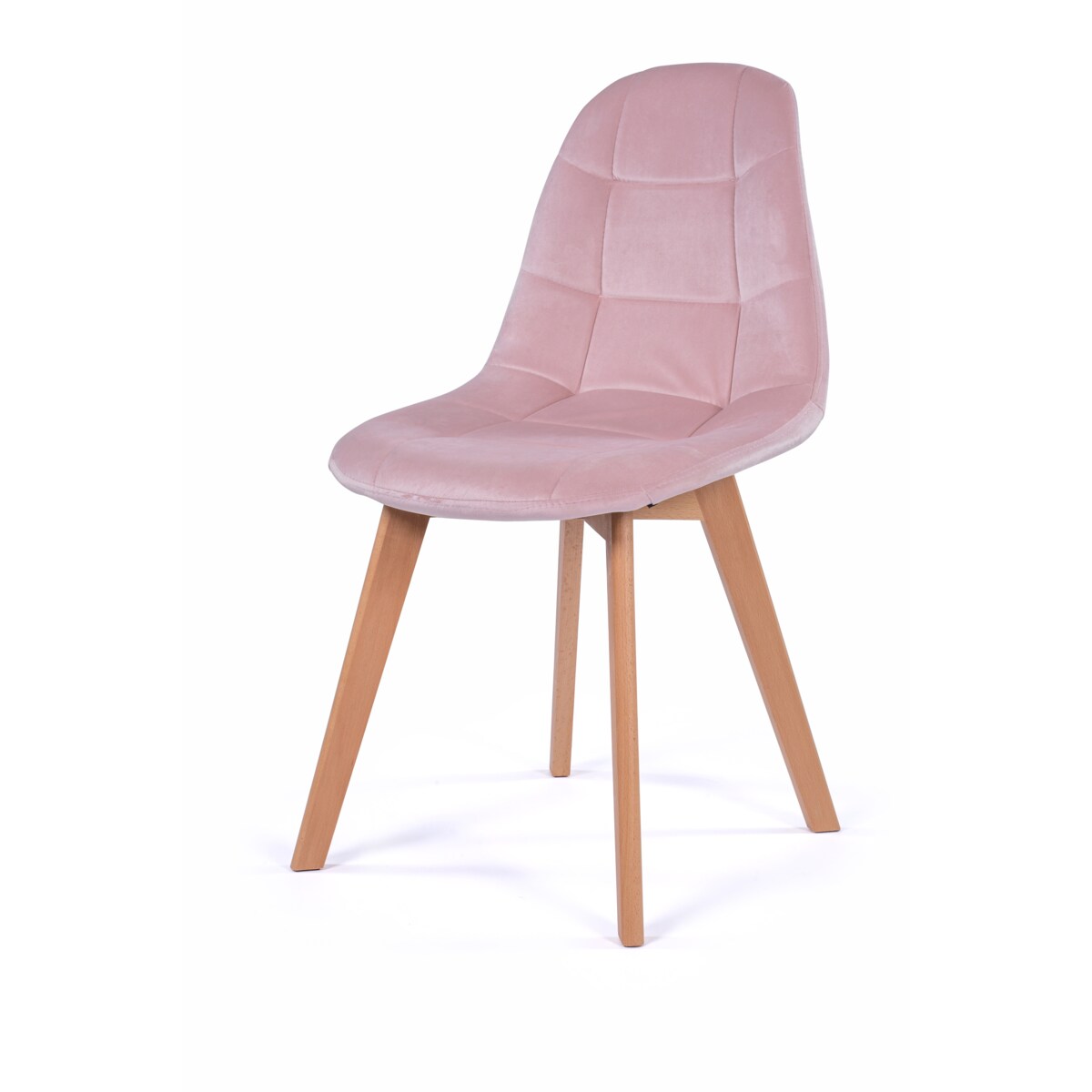 Krzesło tapicerowane skandynawskie welur VEGAS różowy