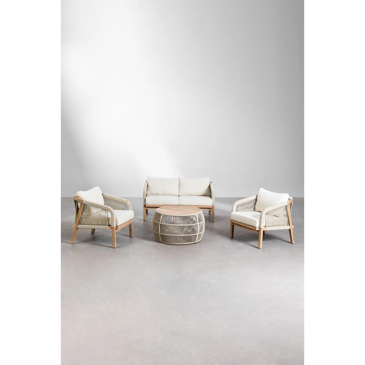 Zestaw ogrodowy: sofa 2-osoba, 2 fotele i stolik kawowy Dubai