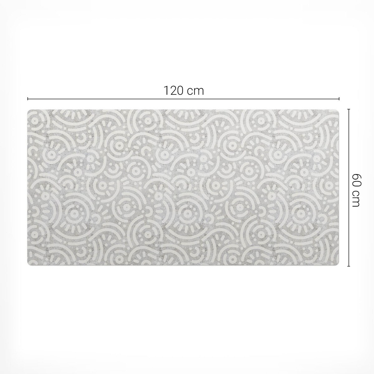 Szara mata na biurko Geometryczny wzór retro, 120x60 cm