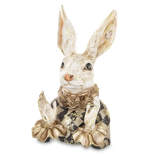 Figurka - popiersie króliczka 23x14x11 cm w stroju arlekina