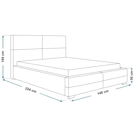 Łóżko tapicerowane 120x200 BEN 3 z pojemnikiem - granatowe