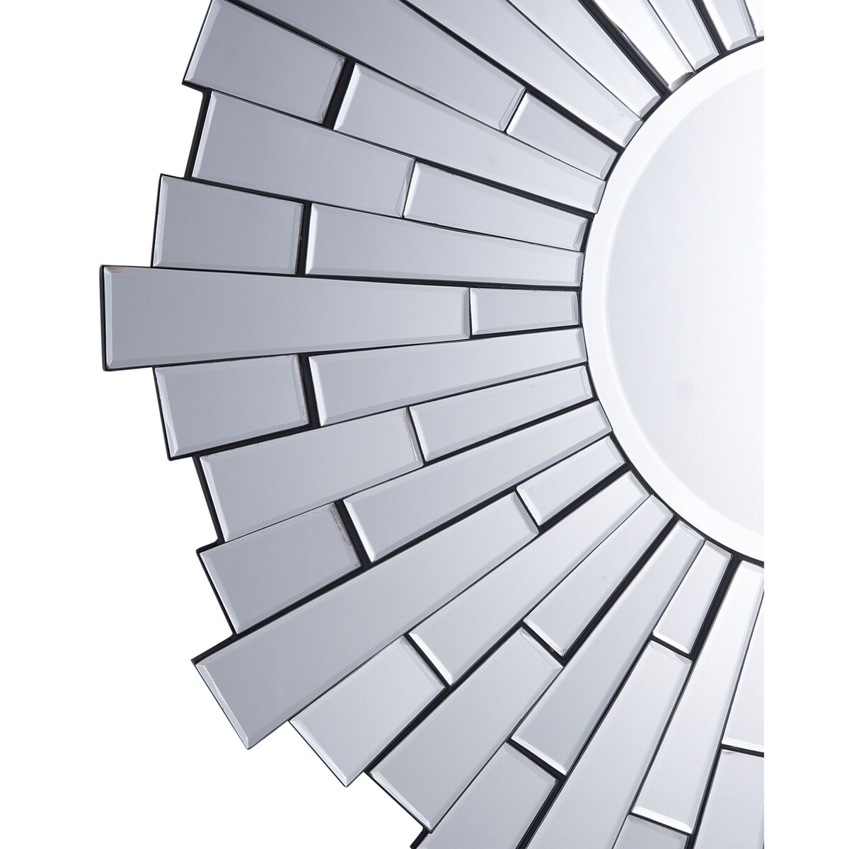 Lustro ścienne słońce ø 70 cm srebrne VIRE