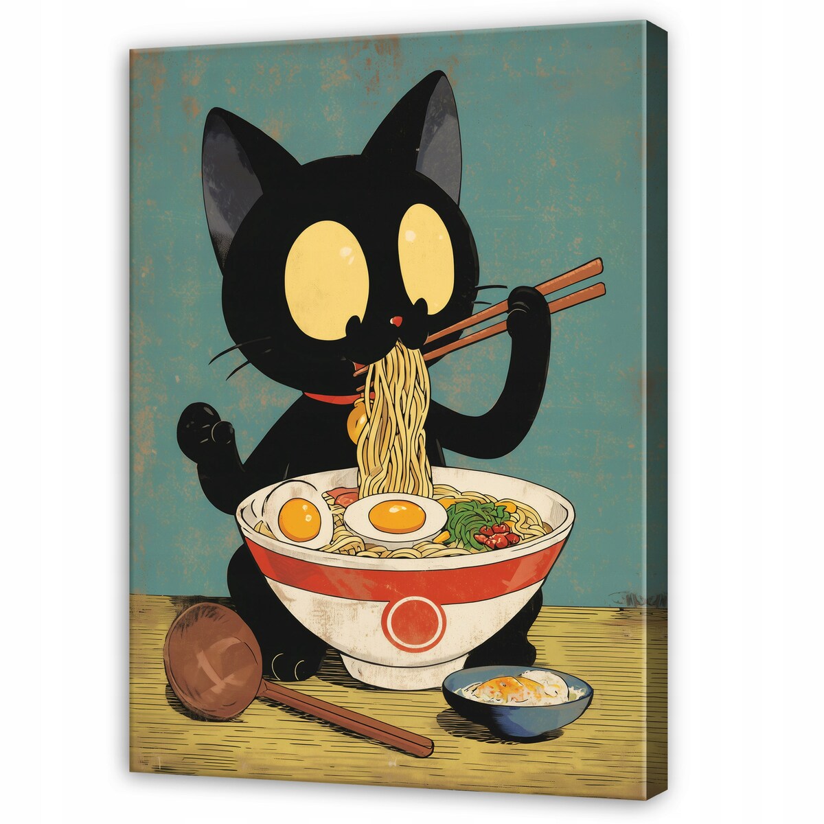 Obraz Do Sypialni Salonu Na Płótnie Kot Retro Czarny 40x60