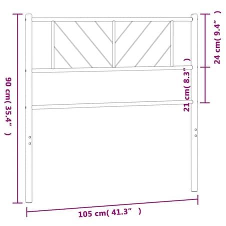vidaXL Metalowe wymienne wezgłowie, czarne, 100 cm