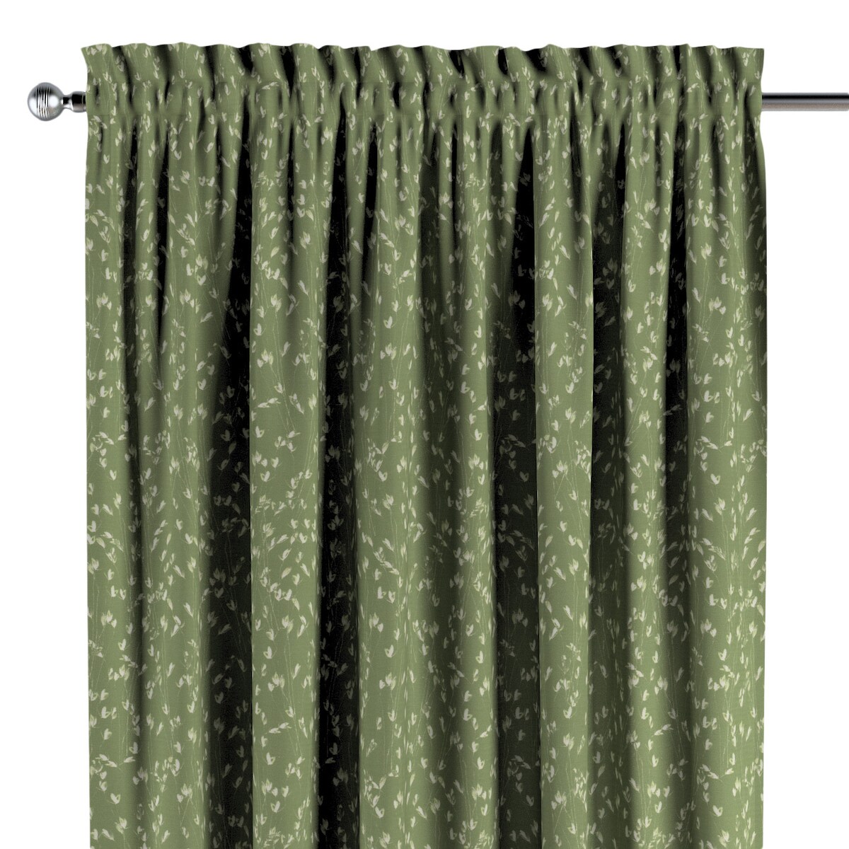 Zasłona na kanale z grzywką 1 szt. 130x260 zielony