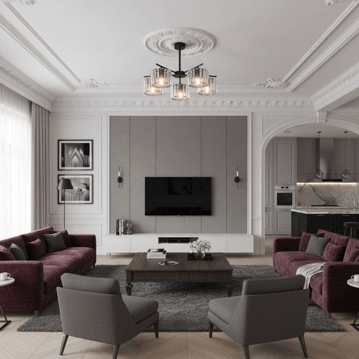 lampa sufitowa wisząca 5 punktowa edylit glamour do kuchni
