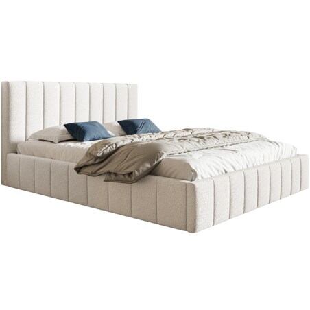 Łóżko tapicerowane 140x200 OLDO 10 z pojemnikiem, tkanina Catch Me1-mleczny