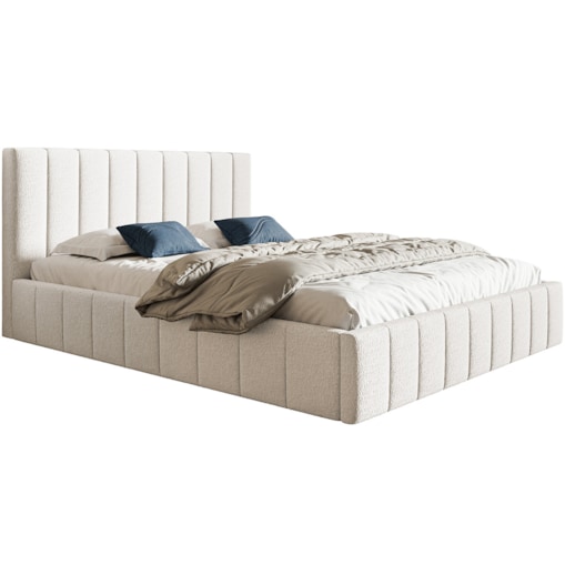 Łóżko tapicerowane 140x200 OLDO 10 z pojemnikiem, tkanina Catch Me1-mleczny