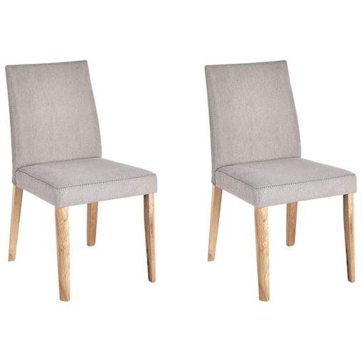 Zestaw 2 krzeseł do jadalni szary PHOLA