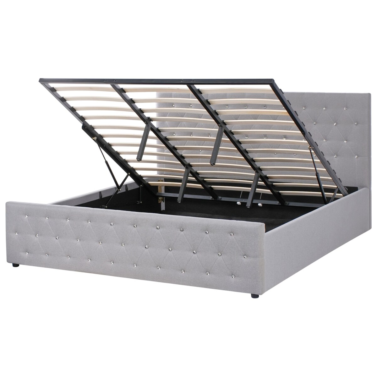 Łóżko z pojemnikiem AMIENS 180 x 200 cm Jasnoszary