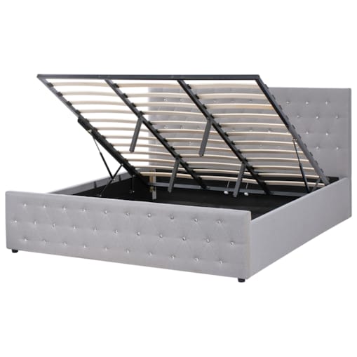 Łóżko z pojemnikiem AMIENS 180 x 200 cm Jasnoszary