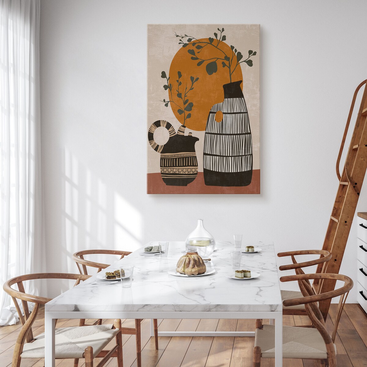 Obraz Japońskie Drzewka w Dzbanach 30x40cm