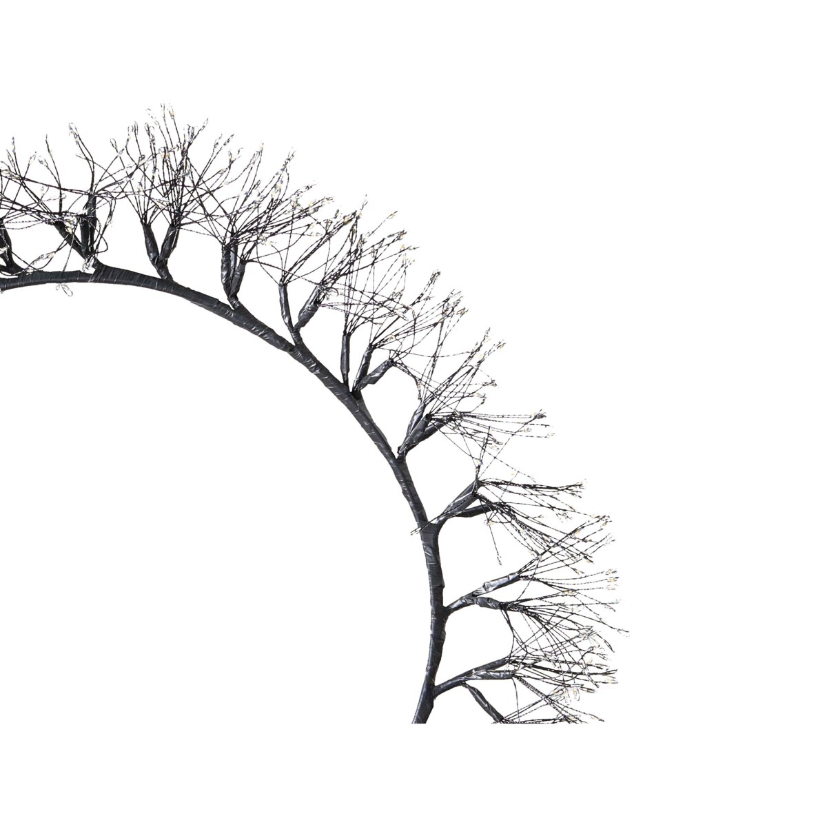 Wieniec świąteczny LED MUGGAN Czarny 52 cm