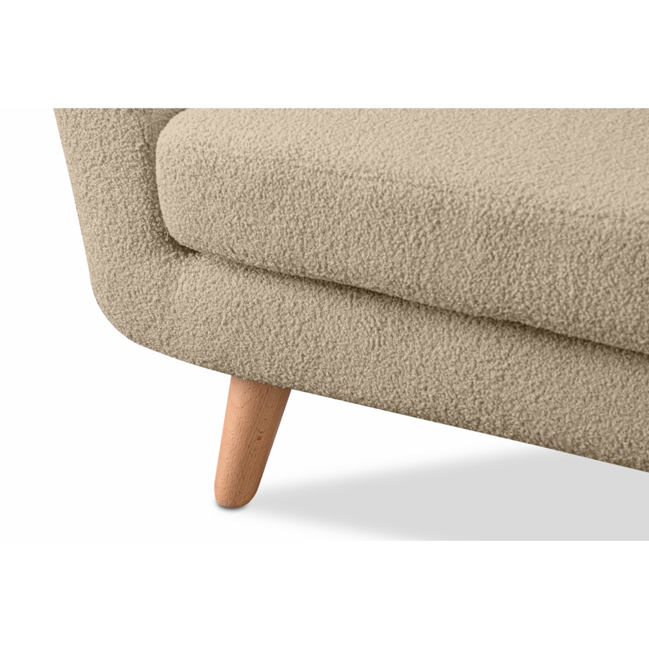 KONSIMO TAGIO Fotel pluszowy skandynawski w kolorze beżowym