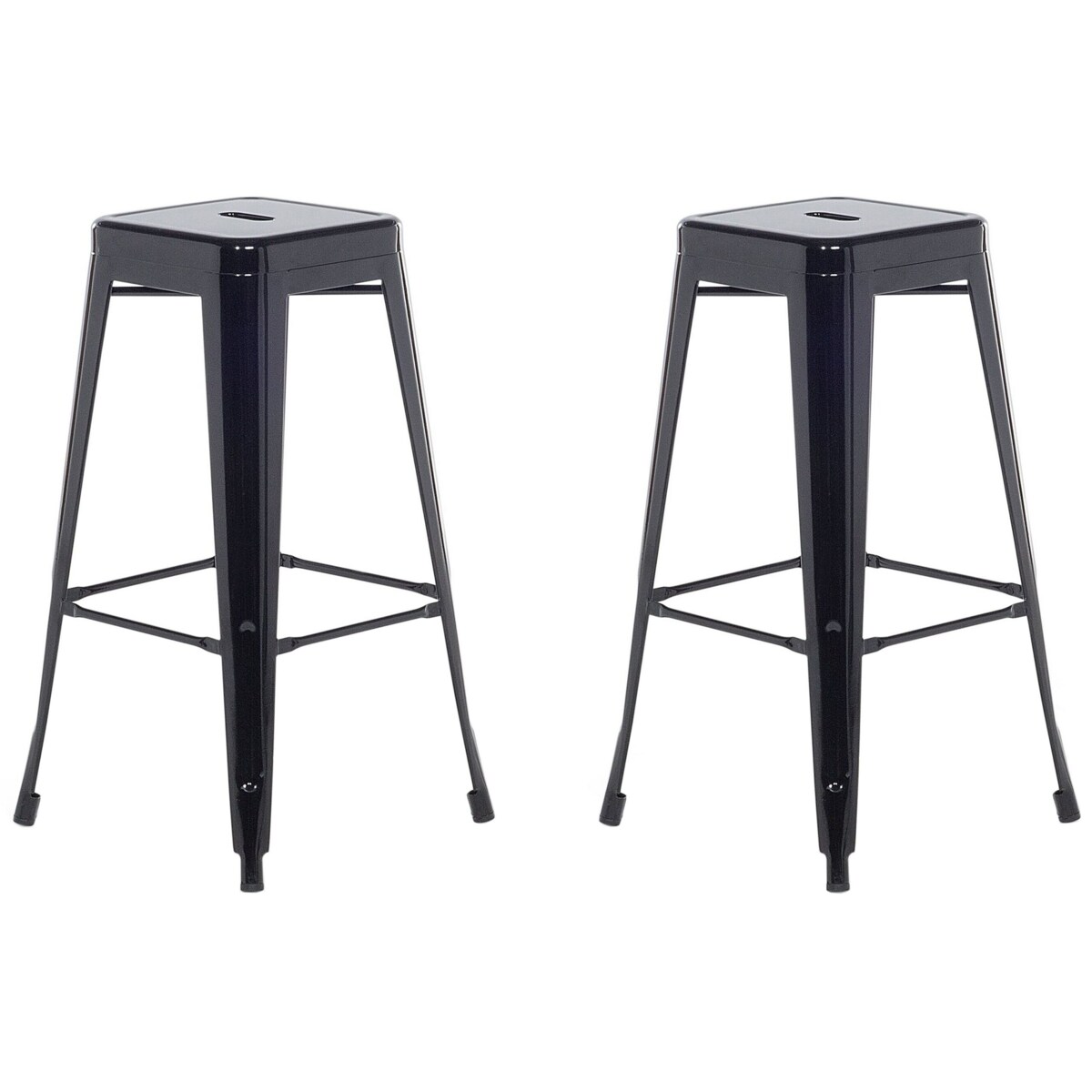 Zestaw 2 stołków barowych metalowych 76 cm czarny CABRILLO