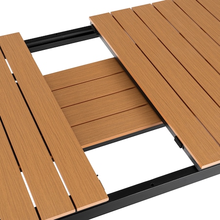 Zestaw Mebli Ogrodowych Stół 4 Krzesła Taras Ogród Technorattan Czarny Dąb